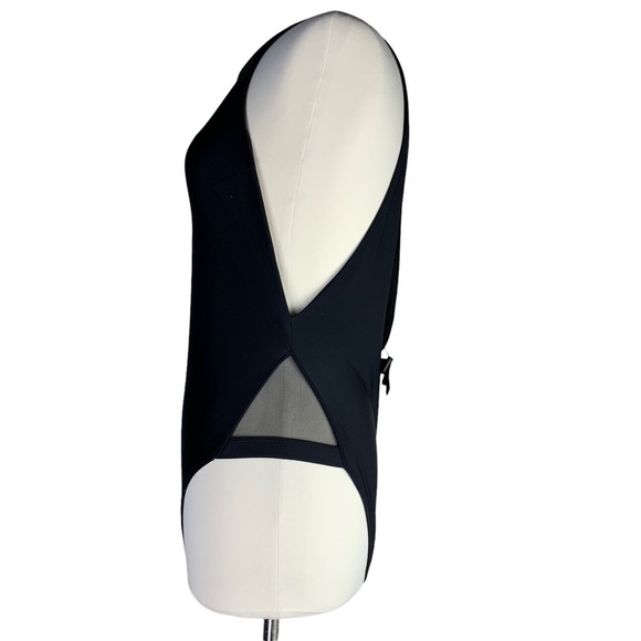 LA Hearts Black One Piece Swimsuit with Mesh Side Panels Size Large - Picture 3 of 8